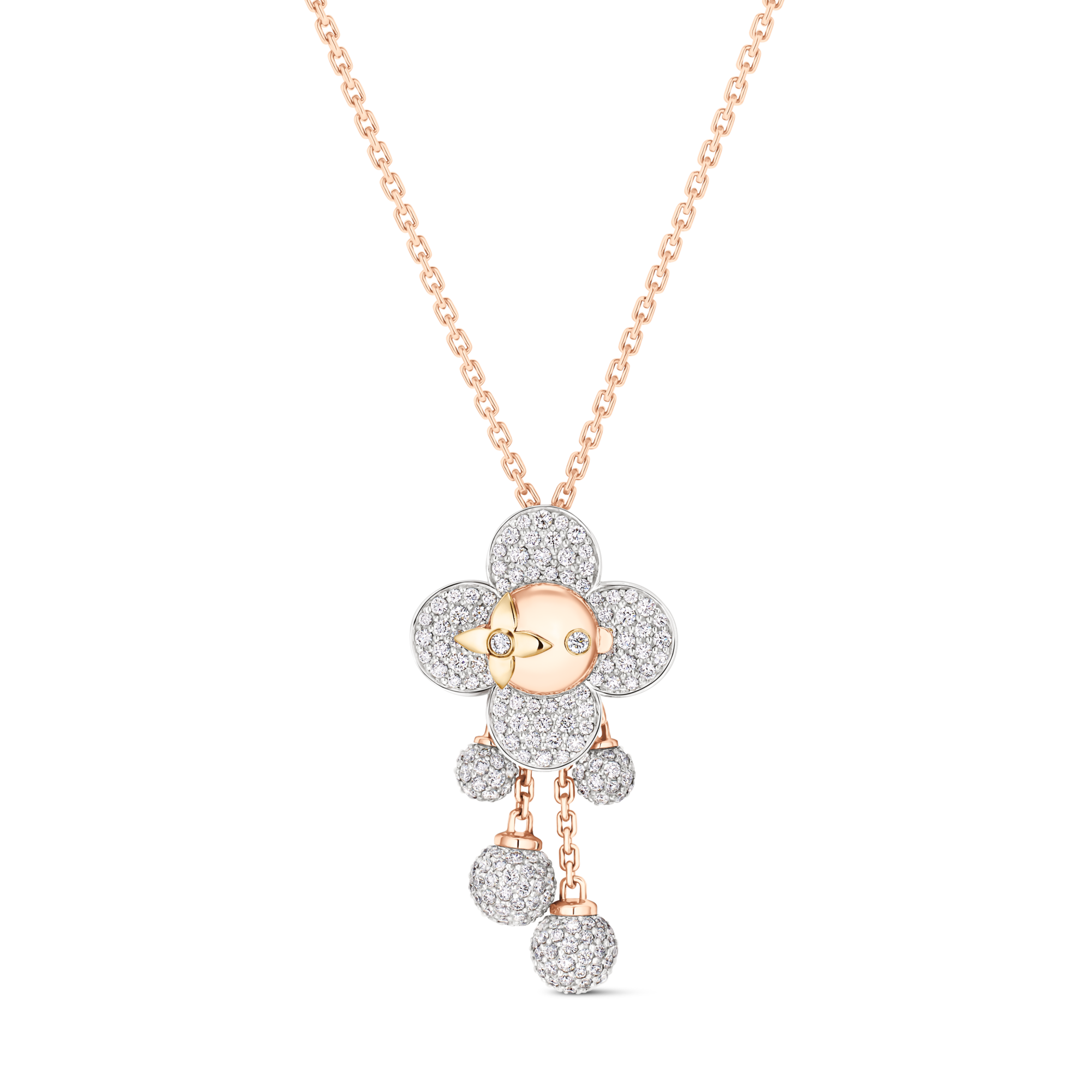 LOUIS VUITTON ルイヴィトン ヴィヴィエンヌ ヴァージルGI0511 Vivienne Pendant, 3 Golds and Diamonds - Categories | LOUIS VUITTON